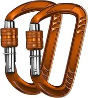 TENOL Locking Carabiner Clip Key Chain Keyring Supplies Versatile D Lock Hardware Hook for Dog Leash Hammocks Outdoor Sports