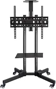 Rolling TV Stand, Mobile TV Cart, TV Bracket Mount Mobile TV Stand Cart for 37-60 Inch with Wheel Stand Height Adjustable TV Base Stand(