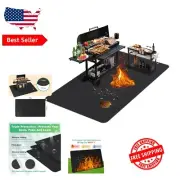 Extra Large 90 x 52 Inch Double-Sided Fireproof BBQ Grill Mat for Outdoor Use