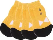 SUPVOX 4pcs Dog Socks Pet Socks Puppy Socks for Small Dogs Dog Paw Socks Dog Indoor Socks Dog Stockings Puppy Stocking Stuffers Small Pet Doggie Socks Puppy Indoor Socks Yellow