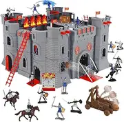 STARLUX- MBI Castle Fort, Knights, Soldiers, Bombard, 404002, Grey, Black, Red, Blue