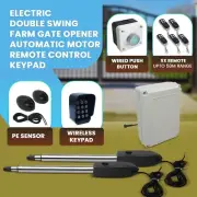 Electric Double Swing Farm Gate Opener Automatic Motor Remote Control Keypad