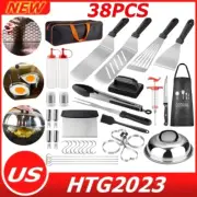 New 38PCS BBQ Griddle Accessories Kit Camping BBQ Grill Tools Set for Outdoor US