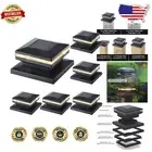 Modern 6-Pack Solar Powered Black Post Lights - Perfect for Patios & Yards