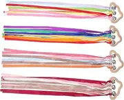 Tofficu Early Learning Toys 4pcs Rainbow Streamer Kite Toy Hand Bell Sensory Play for Toddlers