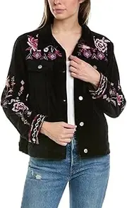 [Johnny Was] Curacao Cotton Velvet Jacket - W42823-8, Black, Small, Black, Small