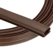 9.8 ft D Shape Rubber Weather Stripping Door Seal Strip, Brown/Red