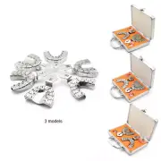 Dental Implant Detachable Stainless Steel Impression Trays S/M/L w/ Metal Box mx