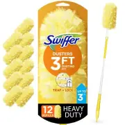 Swiffer Duster Heavy Duty Dusting Kit, Cleaning Supplies, 3 ft Extended Handl...