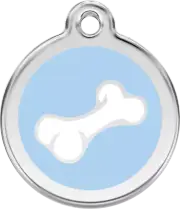 Red Dingo 2D Bone Tag Light Blue - Lifetime Guarantee - Cat, Dog, Pet ID Tag Eng