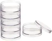 5 Piece Pack 50mm Stackable Storage Mini Travel Kit Containers Crafts Beads