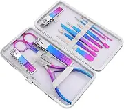 Baluue Stainless Steel Nail Tools Kit Nail Cutter Fingernail Cutter Manicure Tool 12-piece Set for Home Salon Use