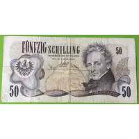 在飛比找蝦皮購物優惠-舊版歐洲紙幣奧地利50先令 1970 ~W2