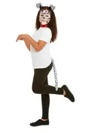 Dalmatian Costume Kit Headband Ears Tail MAKEUP Dalmation Kids Boys Girls Child