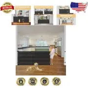 Indoor & Outdoor Adjustable Retractable Baby Gate - Black Mesh for Kids & Pets