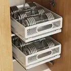 Slide Drawer Dish Storage Rack Adjustable Food Storage Basket Under Sink