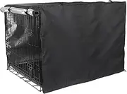 Double Door Dog Crate Cover, 42 Inch Dog Kennel Cover for Wire Cage, Heavy Duty Oxford Fabric Puppy Crate Sunshade for Privacy Protection