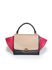 Tricolour Leather Medium Trapeze Bag