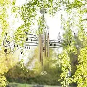 Wind Chimes for Outside with Relaxing Rich Sound, Rial Wind Chimes s for Mom,Great Your Own Patio, Porch, Garden, and Backyard,Bamboo and Copper-Red Aluminum Chime