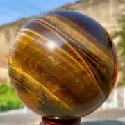 2.86LB Natural Tiger Eye stone ball quartz crystal ball Reiki healing