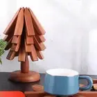 Tree Trivet Set for Hot Dishes Wood Coasters for Dishes Bowl Hot Pot