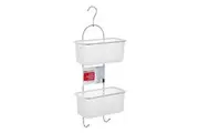 Boxsweden 2-Tier Wall Hanging 70cm Shower Caddy Bathroom Organiser Rack Frosted