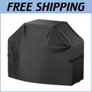 Stylish Black 72'' Grill Cover with Hook-and-Loop Straps - Heavy-Duty Protection