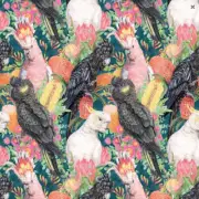 Patchwork Quilting Sewing Fabric Aussie Birds Parrots A 50x55cm FQ