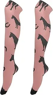 [Joitme] Elegant Horses Pink Thigh High Socks Women, Soft and Lightweight, Socks for Boots, Elegant Horses Pink