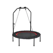 Costway 40" Foldable Trampoline Outdoor Fitness Rebounder w/Adjustable Handrail & Resistance Bands