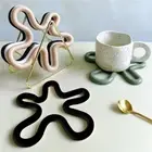 Non Slip Drink Cup Coasters Geometrical Dish Pot Holders Table Placemat