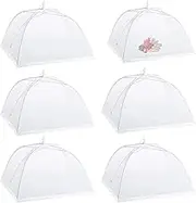 Camkey 6 Pack Dome Screen Mesh Food and Plant Covers，Reusable 17" Large Pop-Up Mesh Food Cover Tent, Collapsible Screens Canopy Food Cover Protector from Flies and Bugs for Outdoor and Home Use