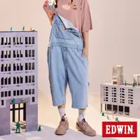 在飛比找蝦皮商城優惠-EDWIN 橘標 寬版吊帶牛仔短褲(重漂藍)-男款