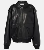 [The Frankie Shop] The Frankie Shop Viper leather jacket AU 16 black