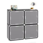 Cube Storage Organizer with Doors, 4-Cube Storage Shelves, Multifunctional St...