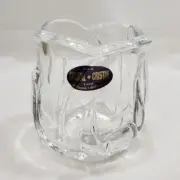 DePlomb Votive Candle Holder Tulip Flower Clear Glass Crystal Tea Light 24% Lead