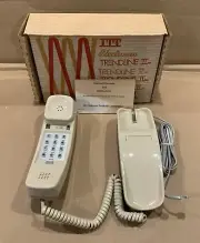 NOS ITT Electronic Trendline II Vintage Push Button Telephone - Almond