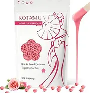 KOTAMU Wax Beads for Hair Removal - Professional Waxing for Sensitive Skin, Targets Thin Fine Hair, 1lb Pink Beads Ideal for Home Waxing Face, Eyebrows, Chin, Body, Legs, Arms, Underarm, Bikini