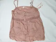 Wild Pearl Medium Salmon Button Down Spaghetti Strap Top