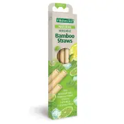 Piksters Eco Bamboo Natural Reusable Bamboo Straw Set (4 Straws + Cleaning Brush)
