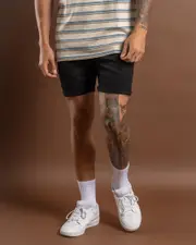 [Lucid] Lucid Men's Polar Denim Walk Shorts in Black Size 34 34 Black