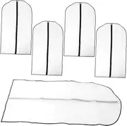 KOMBIUDA 5pcs Clothes Storage Bag Transparent Garment Protection Bags for Suits and Coats for Closet Storage Dustproof and Versatile Use Home and Travel