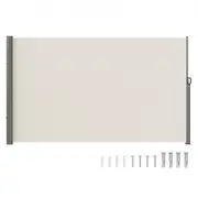 VEVOR Retractable Side Awning,160X300cm Aluminum Outdoor Privacy Screen, 280g Polyester Water-proof Retractable Patio Screen, UV 30+ Room Divider Wind