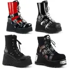 Pleaser Demonia 3 1/2" Pf Lace-Up Ankle Boot Side Zip Adult Women Boots Sce5X