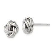 Sterling Silver Rhodium-Plated Love Knot Earrings