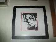Michael Jackson Cross stitch - Completed - Framed - Gift - Handmade - Framed