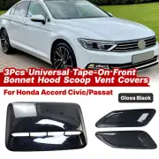 For Passat / Honda Accord 3x Universal Black Front Bonnet Hood Scoop Vent Cover