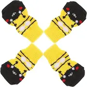 VANZACK Small Dog Socks 4pcs Adorable Paw Protectors Cotton Non-Slip Sole Warm Comfortable for Winter