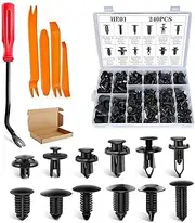 240-Piece Automotive Trim Clips Set, Push Retainer Fasteners Kit with Removal Tools, Universal Car Body Panel Clips