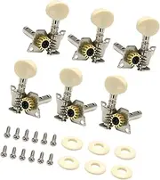 yuksok 6Pcs Guitar String Tuning Pegs Tuning Keys 3L 3R Spare Parts Decoration with Ferrules Machine Head Tuners for Musician Lovers